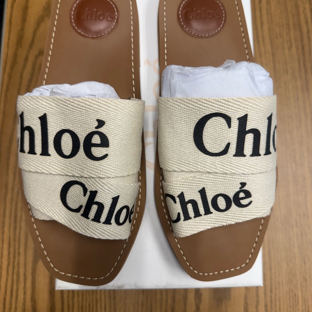 Chloe Cream and Brown Sandals